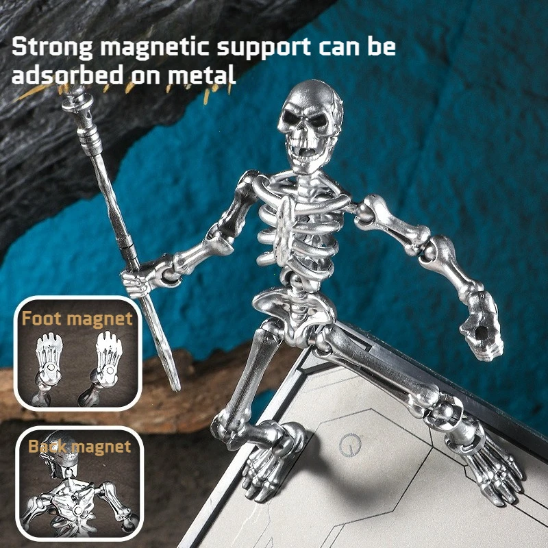 Magnetic Three-Dimensional Skull Model Assembly Toy Multi-Articulable Skull and Bone Puppet Decoration Action Figures Anime Game