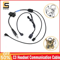 WADSN Wiress Version Comt Headset C3 Headphood Microphone PTT Cable Nylon Version Hunting Shotting Earphone Adapter 7.0 Plug New 1
