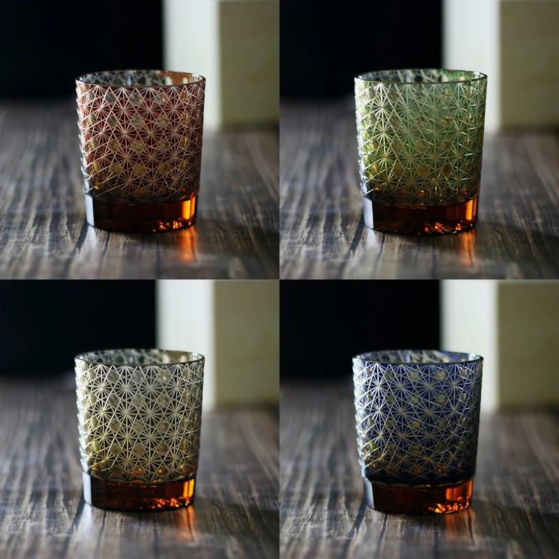 

Criss-Cross Mesh Star Whisky Cup Gift Box For Husband Japanese Color Glass Wine Glassware Home Crystal Tasting Whiskey Tumbler