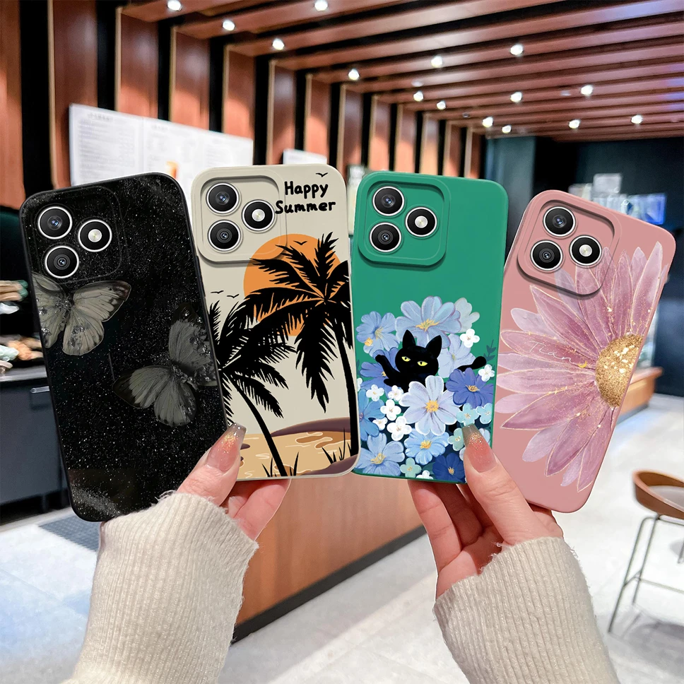 Green Cute Rabbit Pattern Silicone Case for For Honor X8D - Flexible, Anti-Drop with Full Camera Protection