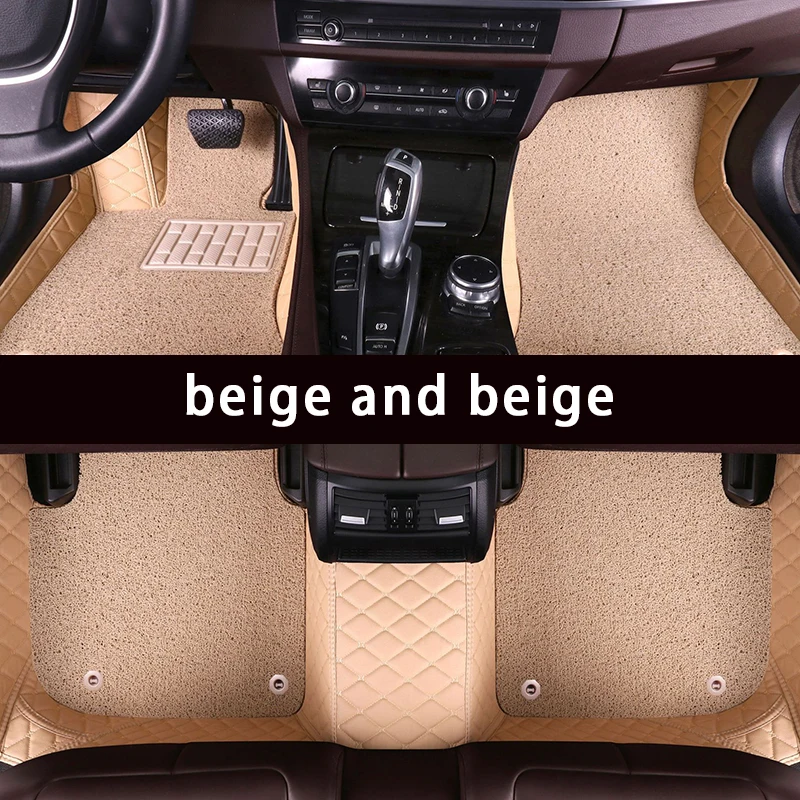 

Custom Car Floor Mats for Genesis All Models G70 G80 Coupe Double Layer Leather Car Floor Mat Carpet Cover Interior Accessories