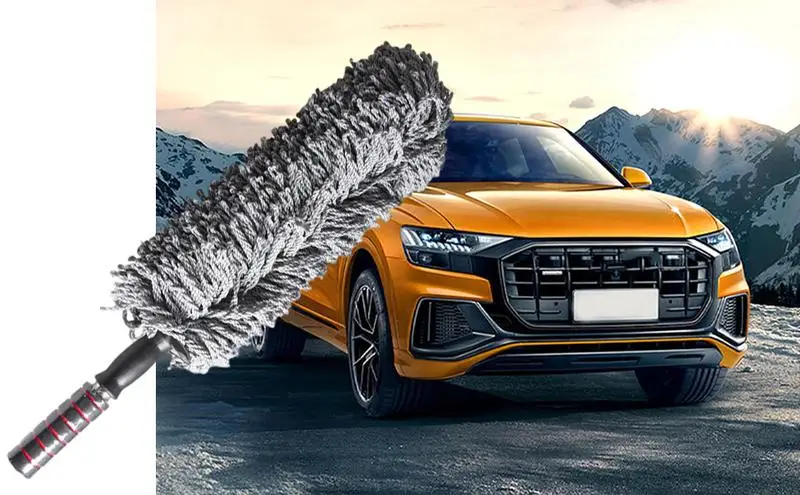 

Швабра из микрофибры для мытья автомобиля с гибкой ручкой, круглая Швабра для чистки автомобиля, прочная мягкая щетина, щетка для уборки пыли