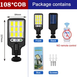 Outdoor Solar Street Light with Motion Sensor and Waterproof Design - 2Pcs (108COB)
