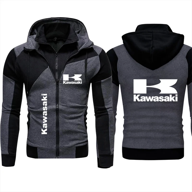 

Trendy Men's Hoodie Kawasaki Logo Printed Sweatshirt Autumn Winter Thicken Pullover Biker Jacket Kawasaki Clothing Hoody Male