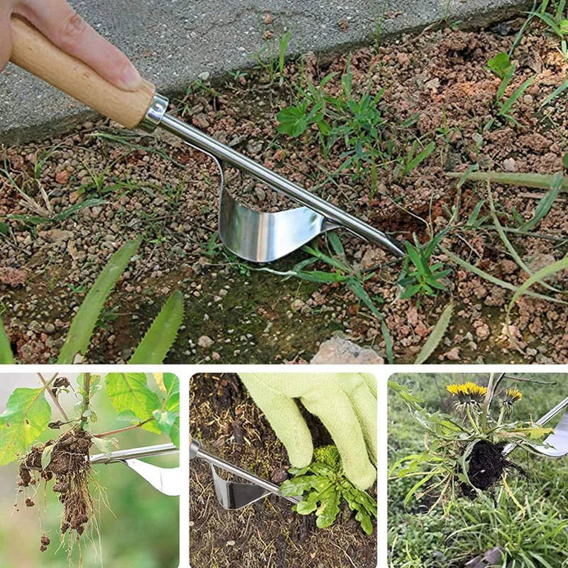Stainless Steel Hand Weeder Garden Outdoor Hand Weeding Tool Removal Farmland Puller Dandelion Digging Lawn Weeder Transplant 3