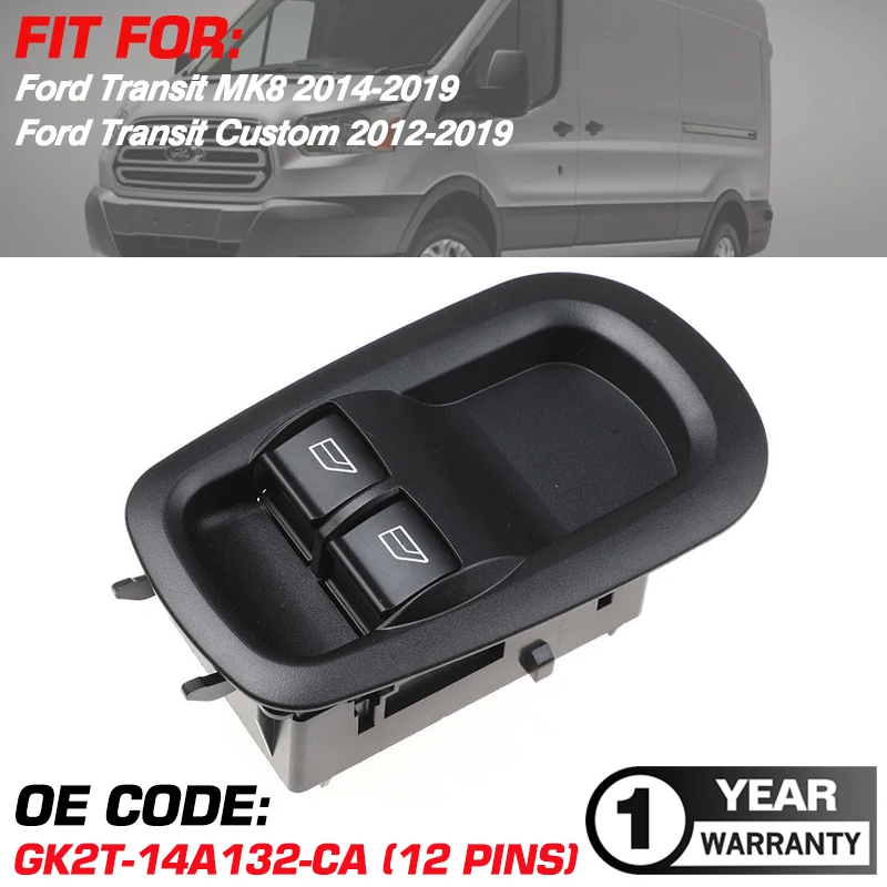 Pulsante Interruttore Alzacristallo Elettrico Principale Gk2T-14A132-Ca Per Ford Transit Mk8 2014-2019 Ford Transit Custom 2012-2019 Muslimate