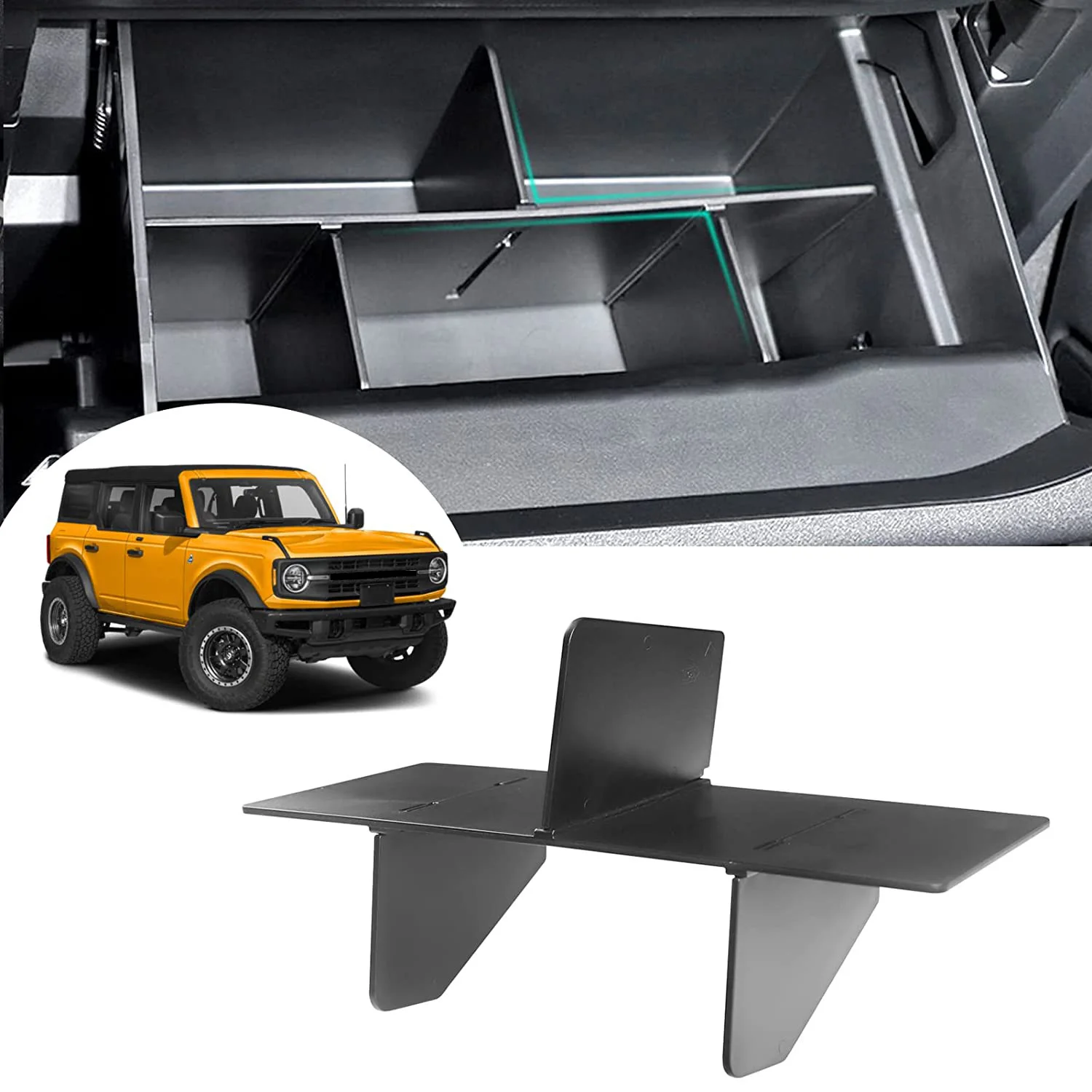

Car Center Console Organizer Divider for Ford Bronco 2021 2022 2023 Dashboard Glove Box Container Dividers Insert Tiding Storage