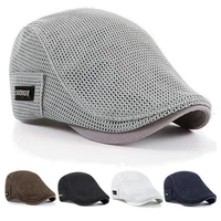 Mesh Breathable Beret Thin Section Sunscreen Sun Hat Cabbie Flat Cap Breathable Mesh Newsboy Beret Ivy Cap 1