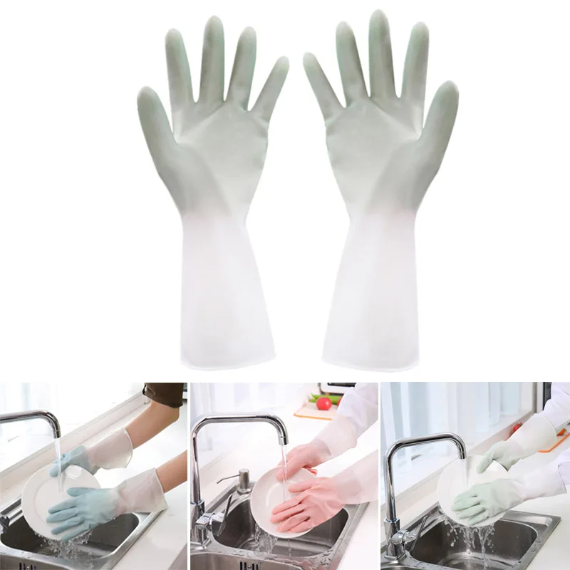 

Waterproof Housework Cleaning Gloves Kitchen Cleaning Print Latex Laundry and Dishwashing Gloves Wear-resistant Rubber Gloves