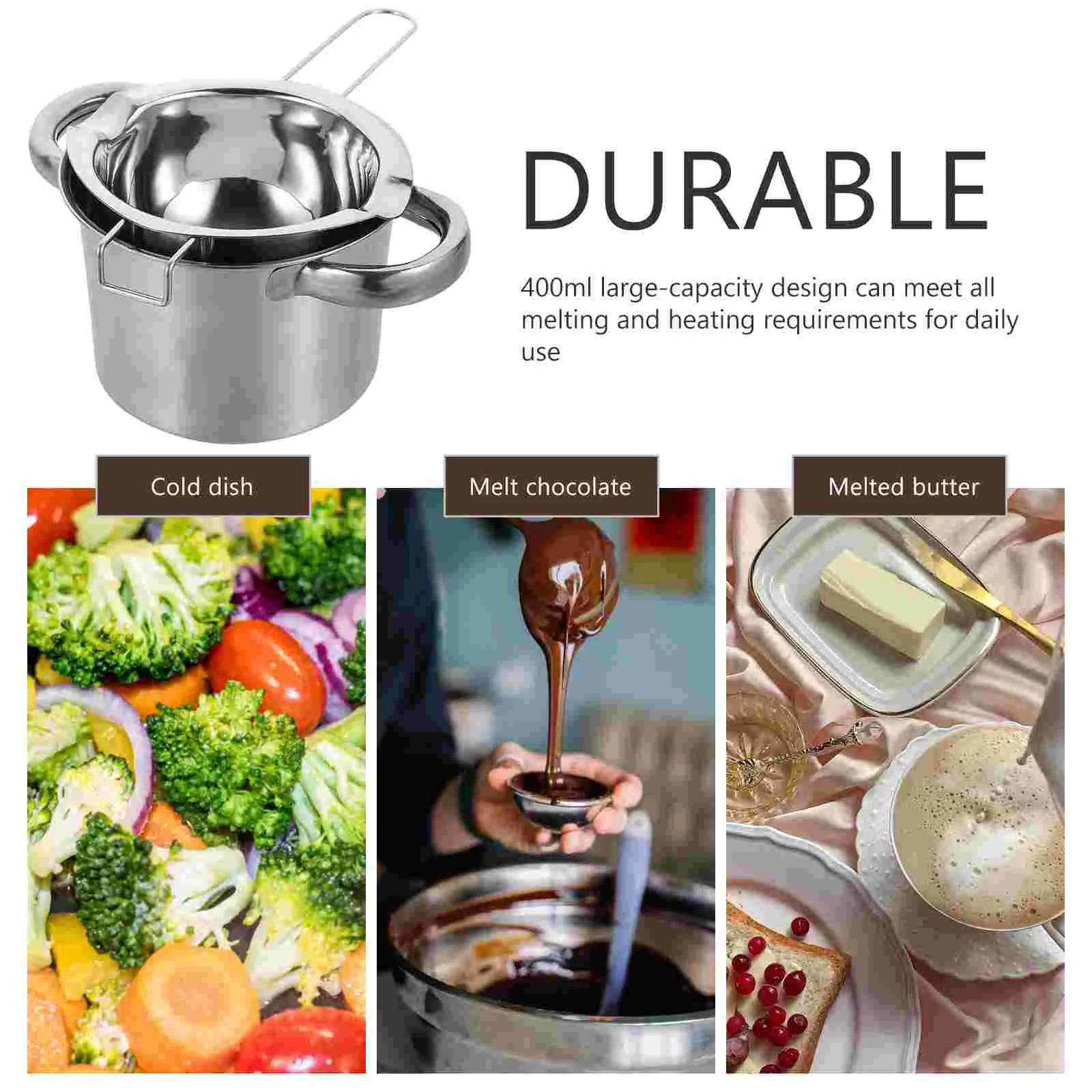 Chocolate Melting Pot Cheese Double Layer Water Heating Stainless Steel Butter Boiler