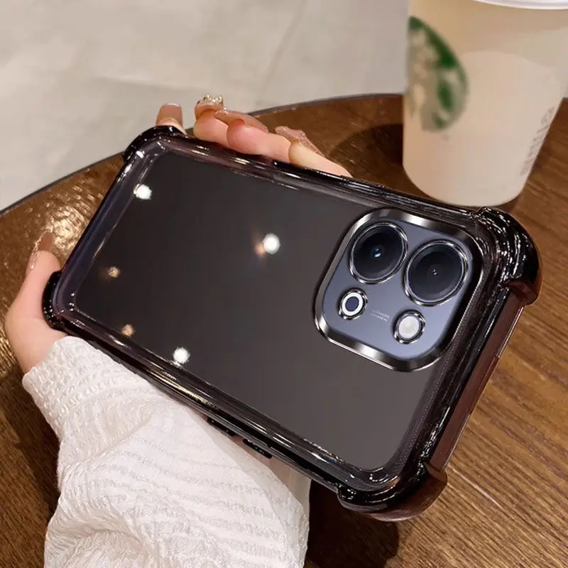 Luxury Plating Glossy Edge Phone Case with Four-Corner Shockproof Protection