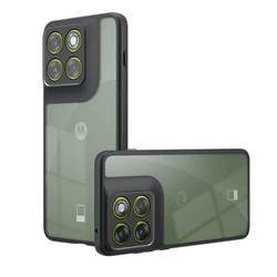 Translucent Matte Shockproof Phone Case with PC Back Cover for Motorola Edge 70 Air (Clear)