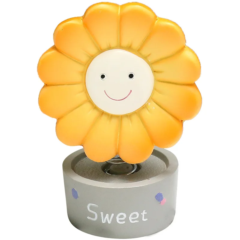 

Car Sunflower Shaking Head Car Ornaments Creative Supplies Cake Decoration Resin Car Interior Sunflower Small Items
