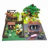 MOC Farm Animals Trees Plants Building Blocks for Kids Compatible Classic Bricks Juguetes Bloques Base Plate Toys for Children 6