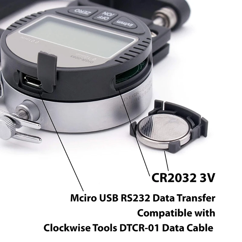 Digital thickness gauge 0.4 inch/10 mm 0.0005"/0.01mm thickness meter metric/inch paper/film/fabric/tape test thickness gauge