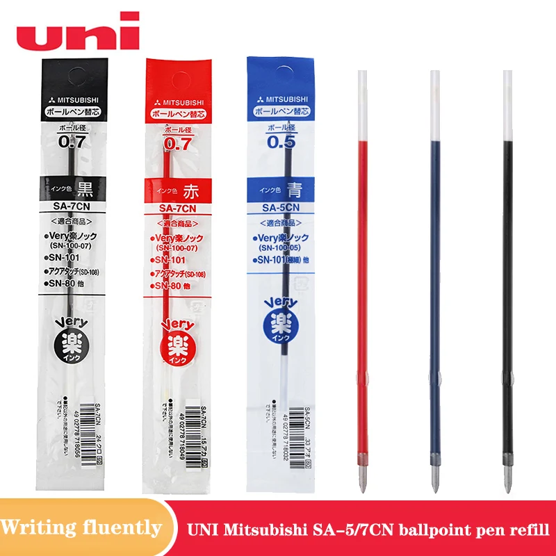 10 pcs Japan Mitsubishi Uni SA-5CN/SA-7CN 0.5mm/0.7mm Ballpoint Pen Refill Writing Supplies Office & School Supplies