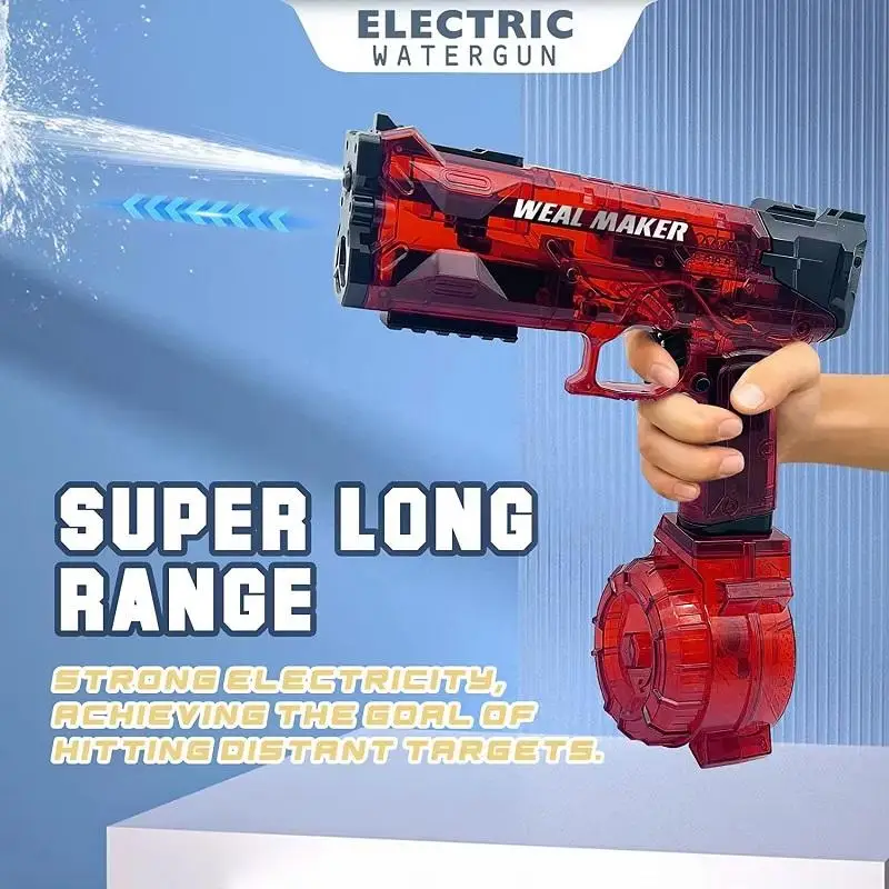 Automatic Water Electric Gun Shooting Toys Water Spray Pistol for Pool Portable High Pressure Watergun Summer Games for Children 4