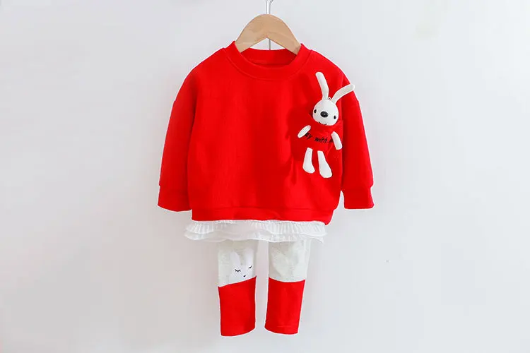 Fashion Toddler Girls Autumn Clothing Sets Baby Girls Clothing Sets Kids Sports Cartoon Sweatshirts Pants 2 Piece Suits
