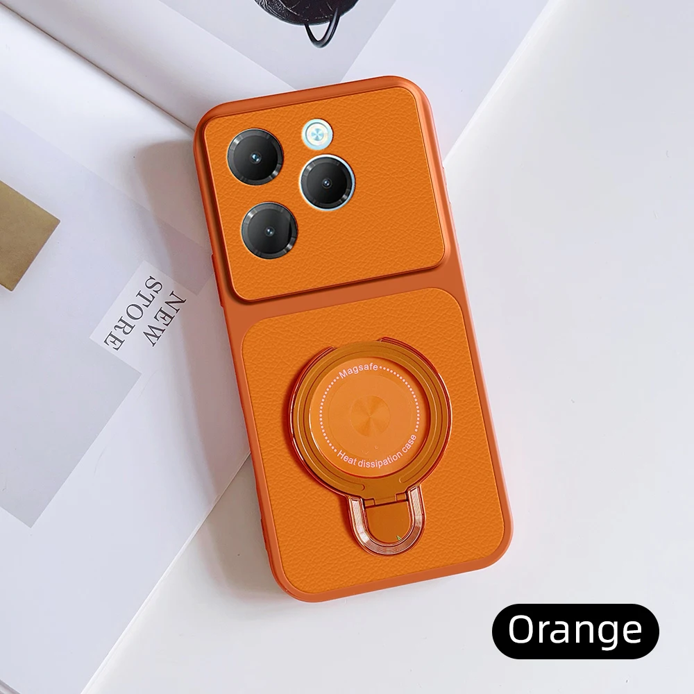 Enhanced Leather Case with Magnetic Bracket and Stand