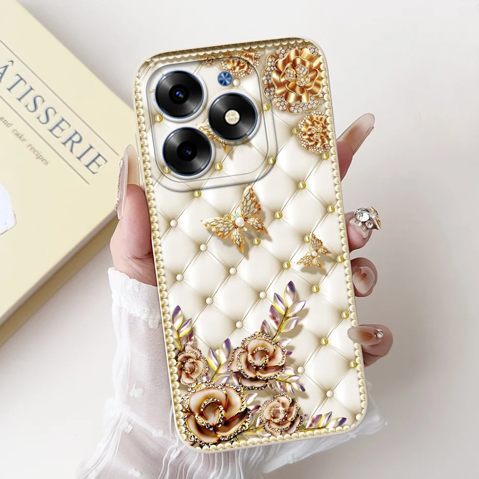 Cute Panda Cartoon Cover - Soft Silicone Case for Tecno Spark 20 Series