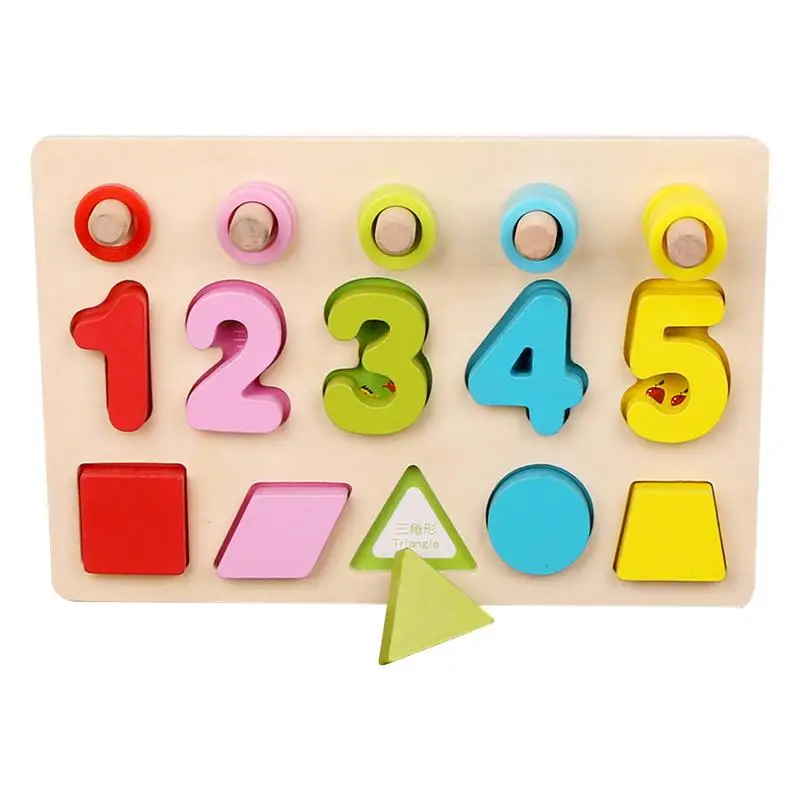 Wooden Number Puzzle Wooden Number Learning Puzzle Board Educational Toddler Sensory Game Preschool Training Activity For