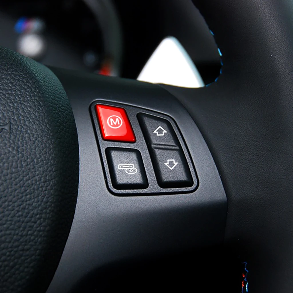 Car Engine Start Button Car Steering Wheel M Alphabet Mode & START Stop Engine Button For BMW 3 Series E90 E92 E93 M3 2007-2013 Interior Replacement
