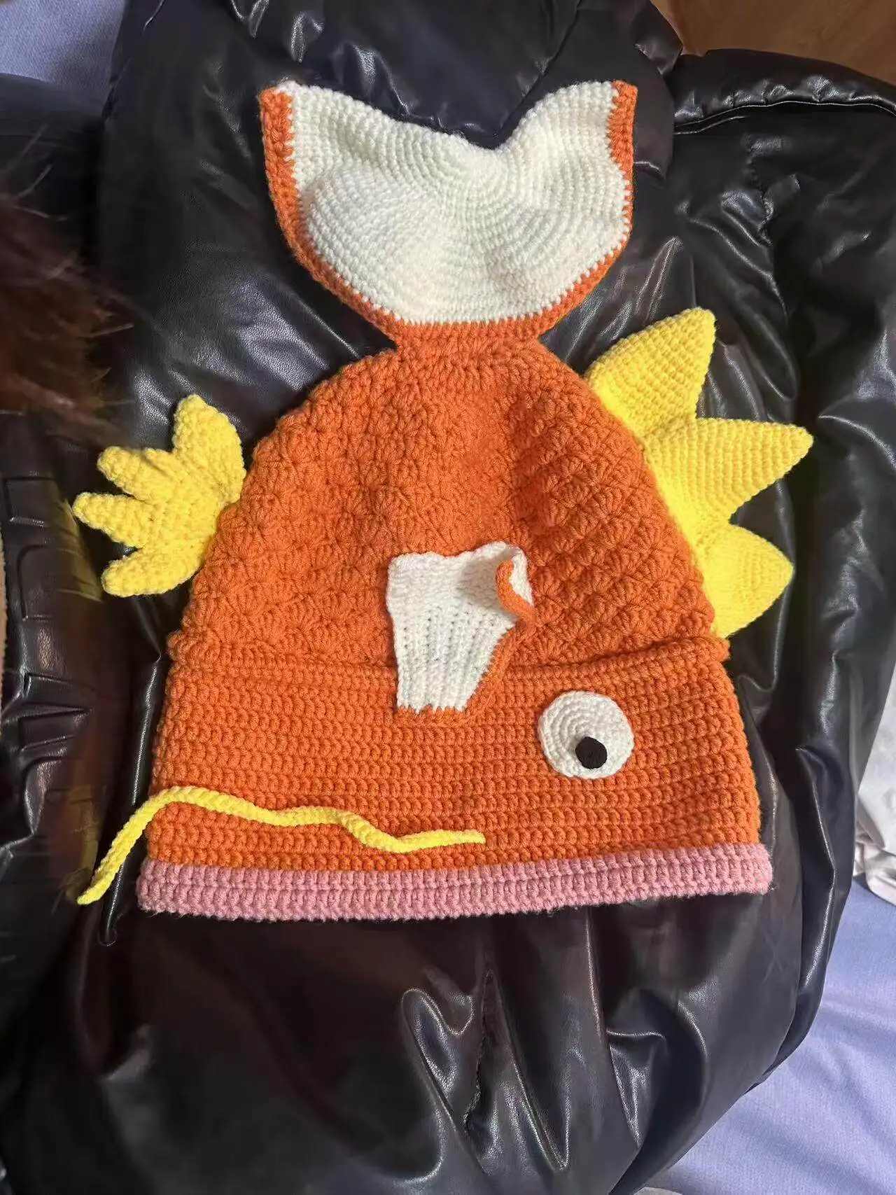 수제 DIY 크로셰 재료 포장 잉어왕 모자 가을 겨울 추상적 귀여운 심심함 해소 수제 선물