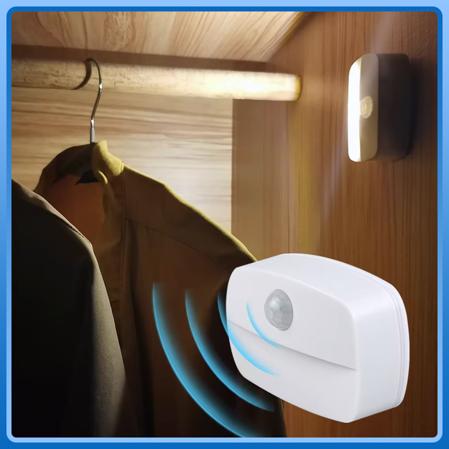 PIR Motion Sensor LED Under Cabinet Light Kitchen Bedroom Light Auto ON/OFF Smart Night Lamp For Wardrobe Cupboard Closet Stairs
