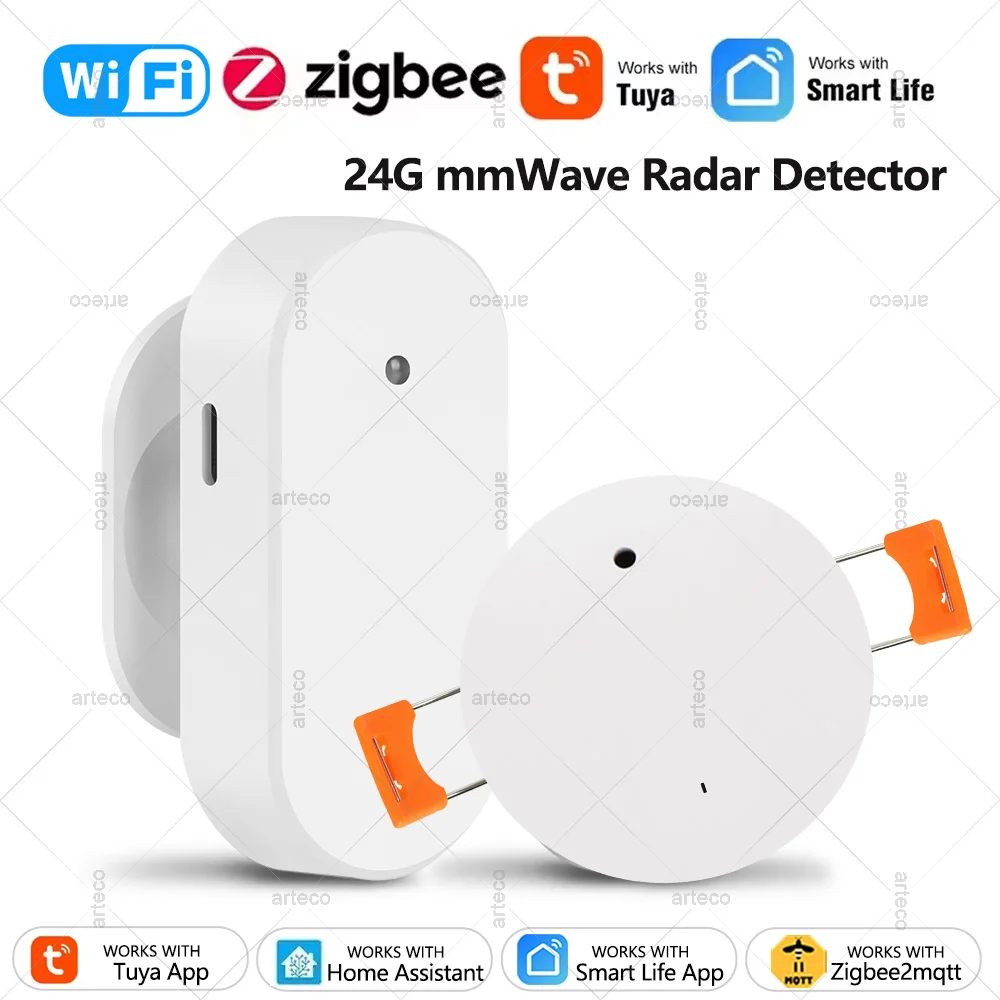 Tuya WiFi/ZigBee Smart Human Presence Detector Smart Human Body PIR Sensor 24G Radar Detector Motion Sensor Support Zigbee2MQTT motion sensor,human presence sensor,pir motion sensor,infrared detector sensor
