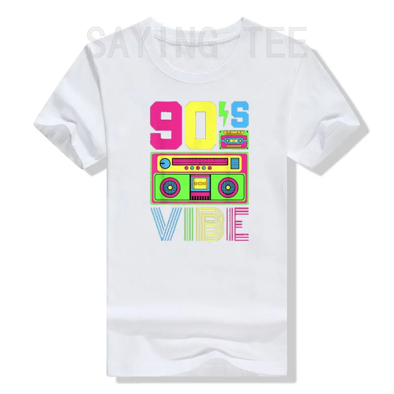 Фото 90-х Vibe 1990 Стильная мода 90 тема наряд Nineties костюм футболка Забавный Графический Топ женские модные блузки с коротким рукавом №3