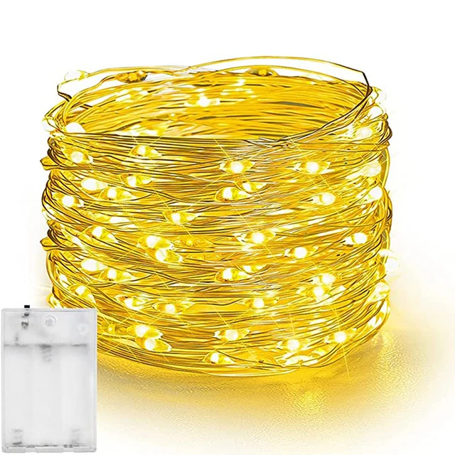 thumbnail image 1 of 100LED Copper Wire String Lights Battery Powered Waterproof Garland Fairy Light Wedding Party Christmas Garden Home Decoration, 1 of 5