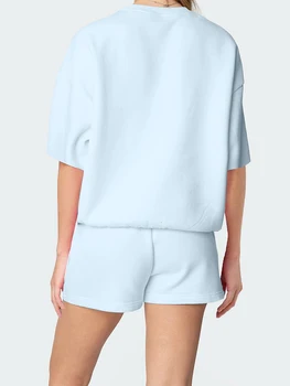 Casual Summer Outfits for Women Floral Print Round Neck T-Shirt with Elastic Waist Shorts - 2 Piece Set for a Stylish Look 4