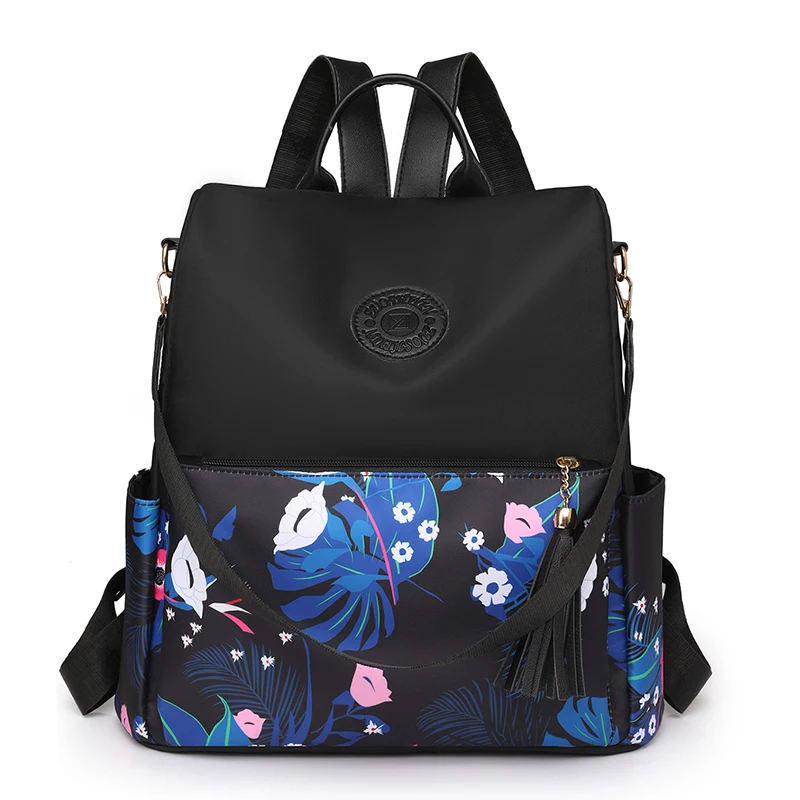 Mochila de gran capacidad de estilo sencillo para mujer, nueva mochila de viaje de ocio, antirrobo, de tela impermeable, bolso de hombro para mujer, 2024