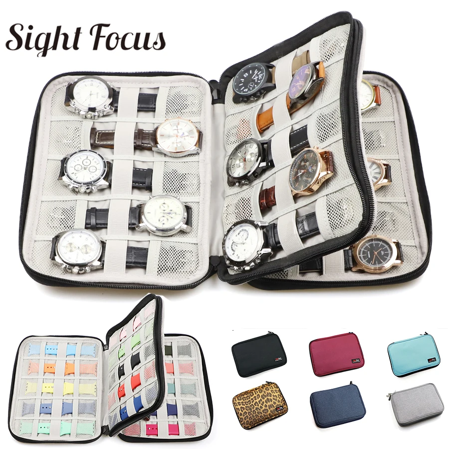 18 Slots Travel Jewelry Box Watches Bag Watchband Organizer Watch
