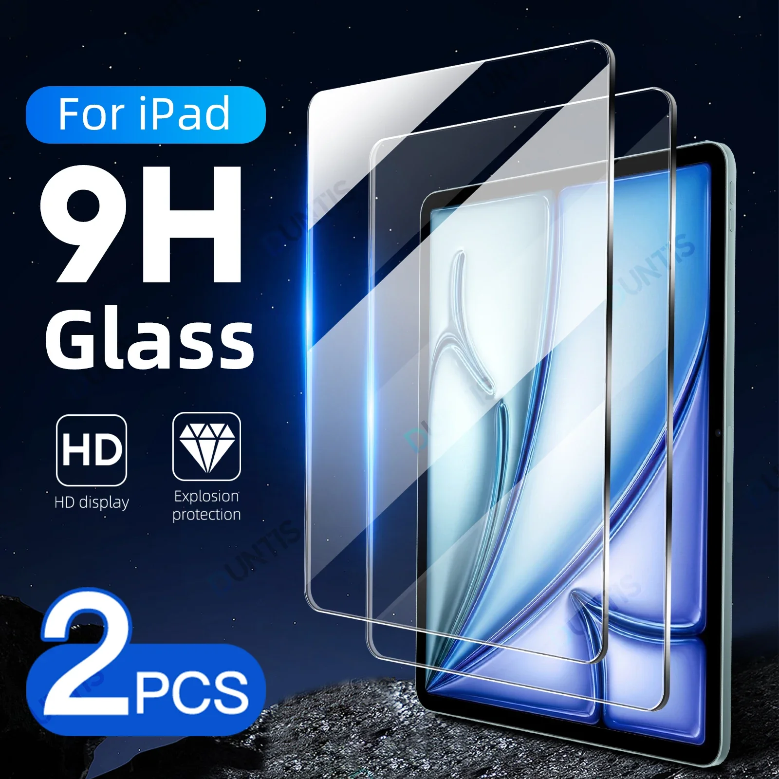 Premium Tempered Glass Screen Protector Set for Tablets - 2 Pack HD Film