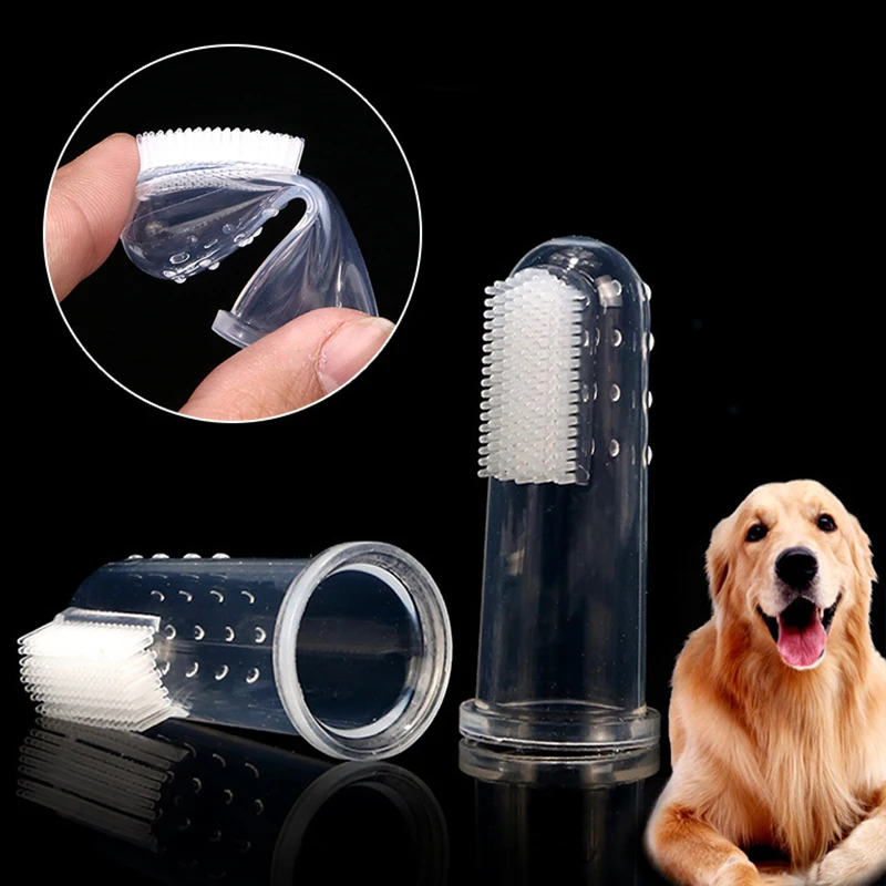 

Pet Silicone Toothbrush For Cats Dogs Brushing Pet Finger Toothbrush Cleaning Bad Breath Teeth Care Dog Cat Oral Cleaning Stuff