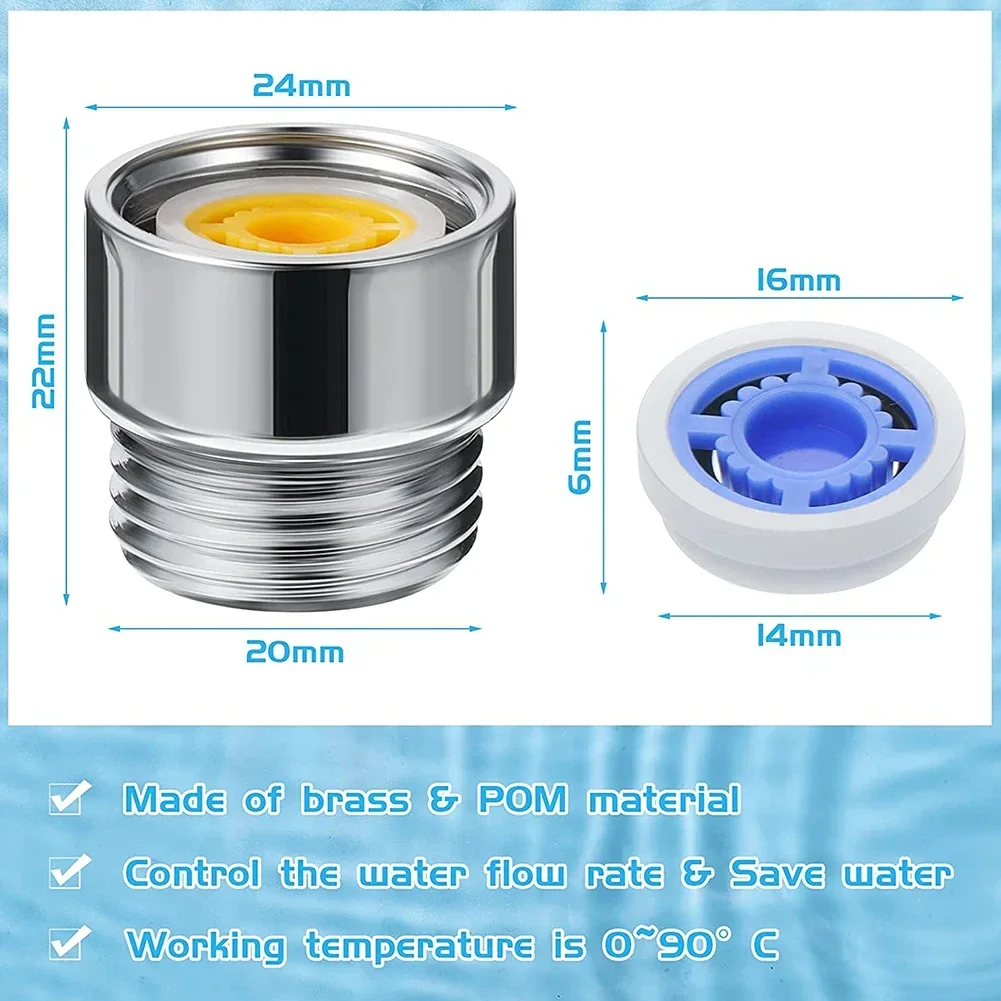 Shower Flow Reducer Shower Head Flow Control Valve Set Water Saver Device 6 Different Hose Restrictor Bathroom Accessories