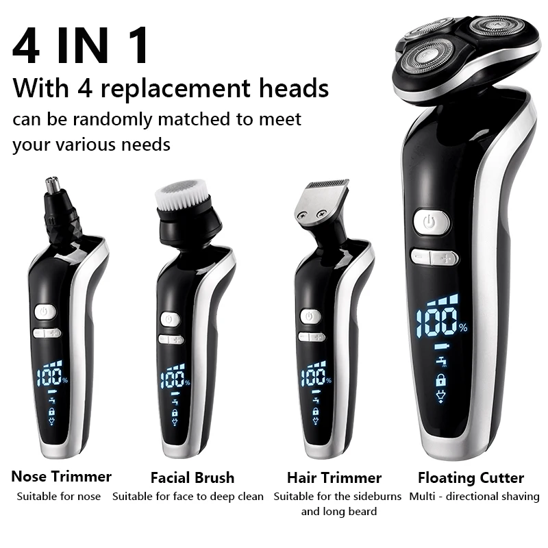 de barba eletrica usb recarregavel profissional aparador 02
