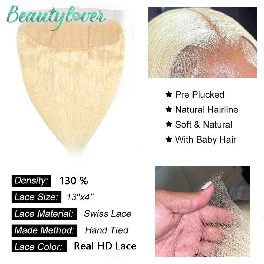 Real HD Lace Blonde 613 13x4 Human Hair Lace Frontal 13x6 HD Lace Frontal 4x4 5x5 HD Lace Closure Baby Hair Brazilian Remy Hair 4