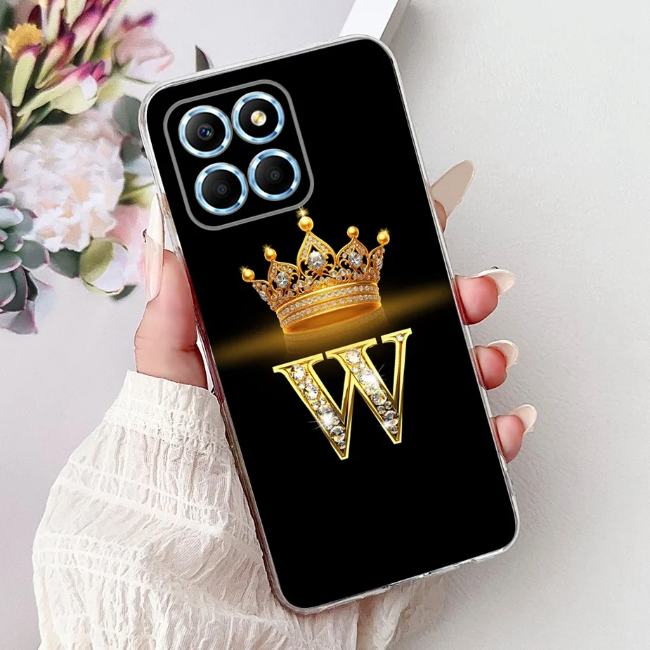Cute Crown Letters Soft Silicone Case - Stylish Protective Bumper Cover