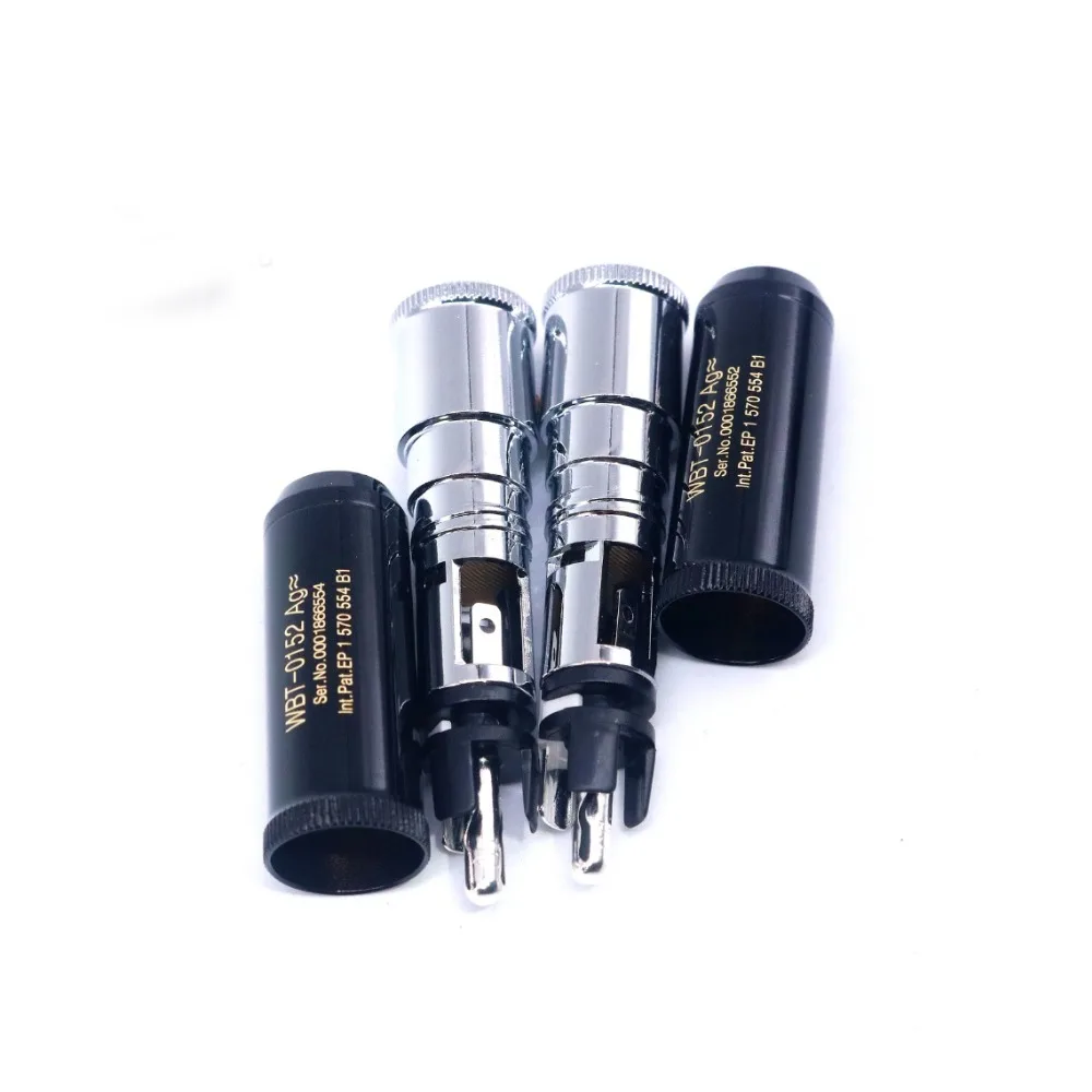 Rca Plug Hi-end Banhado a Prata Macho Lotus Plugues Conector para Faça Você Mesmo Cabo de Áudio Fio Diameter= 10 mm Feito na Alemanha Novo Wbt0152ag - Image 4