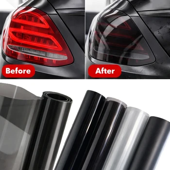 Gloss trasparente luce nera fumo pellicola in PVC tinta faro fanale posteriore pellicola avvolgente pellicola adesiva copertura pellicola corazzata per auto