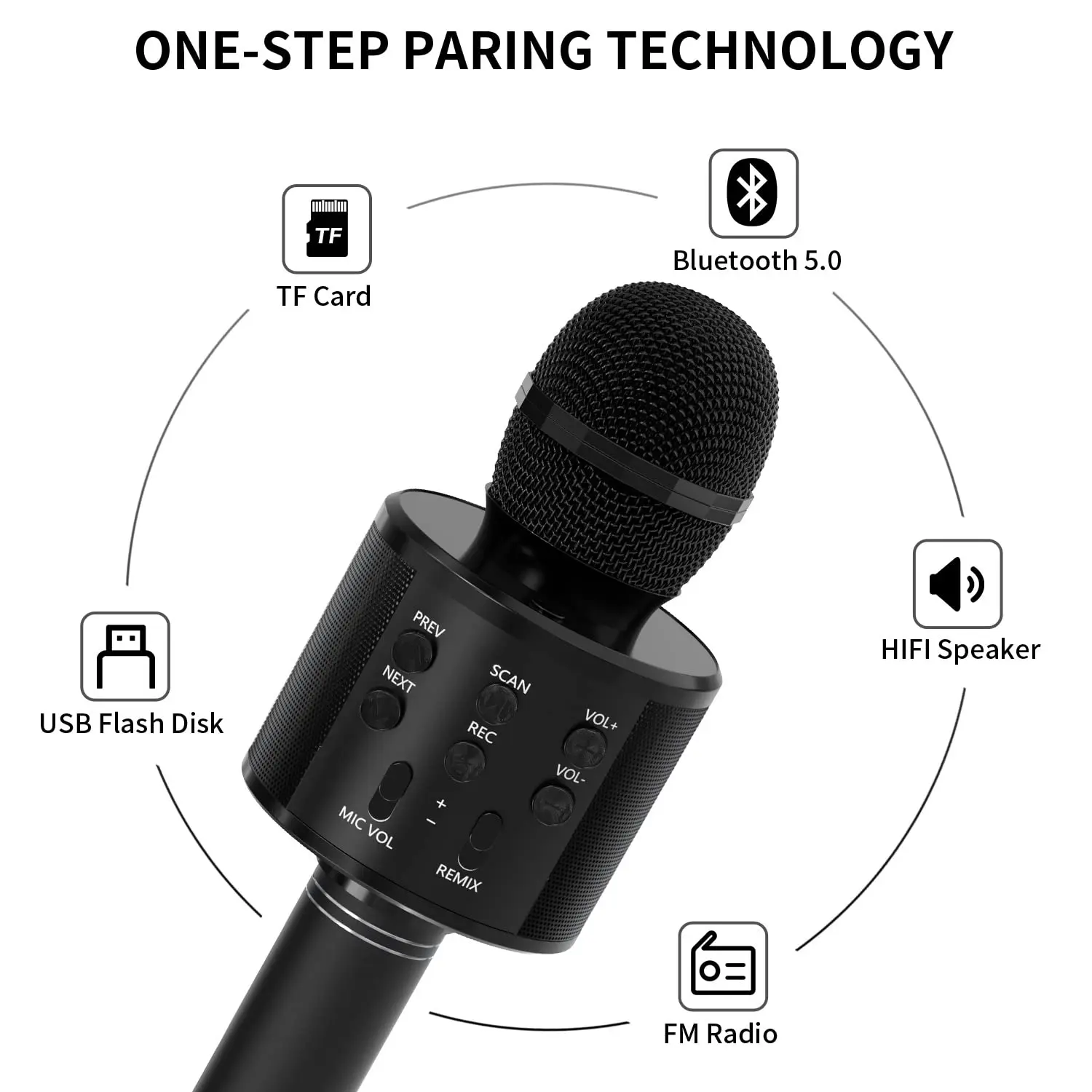 Wireless handheld karaoke microphone, speaker micr...