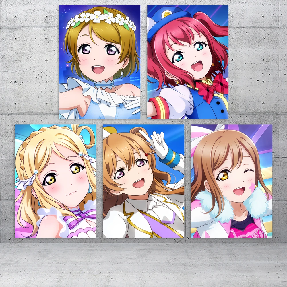 

HD Print LoveLive Sunshine Home Decor Canvas Kanan Matsuura Poster Painting Ruby Kurosawa Wall Art Anime Modular Picture Bedroom