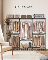 Clothes Rack, Portable Closet, 80.7 Inch Extra Large Capacity Wardrobe Closet, Clothes Storage Organizer with Shelves 2