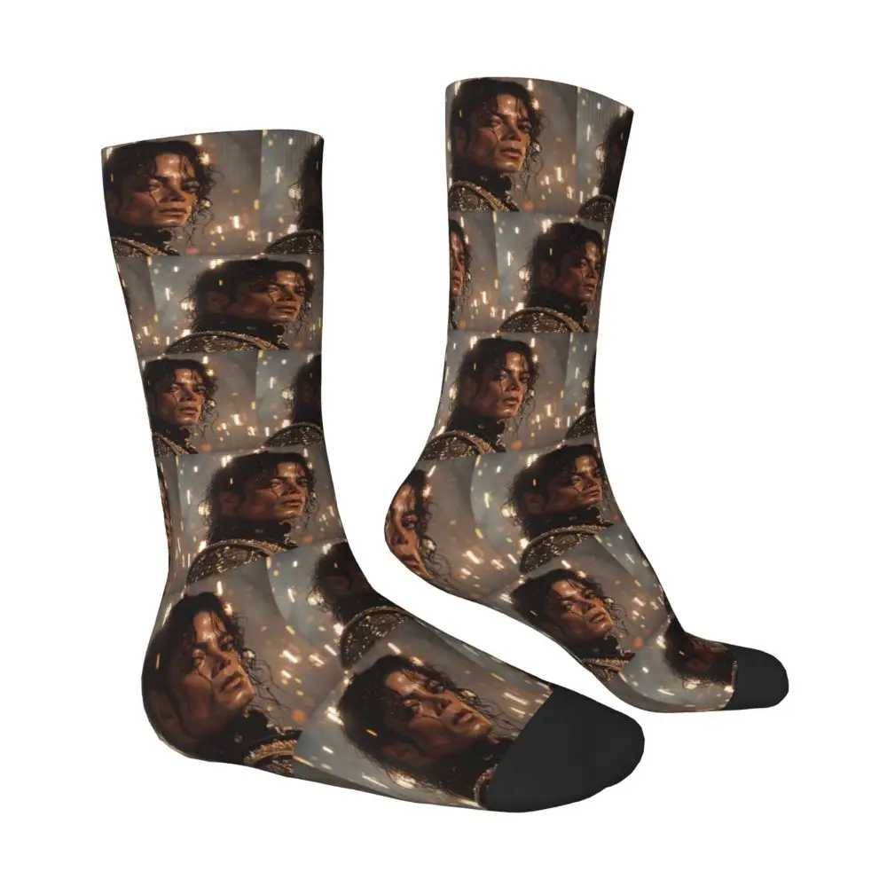 Michael Jackson Musicians Singers Dancers Socks Harajuku Stockings All Season Long Socks Accessories for Unisex Christmas Gifts