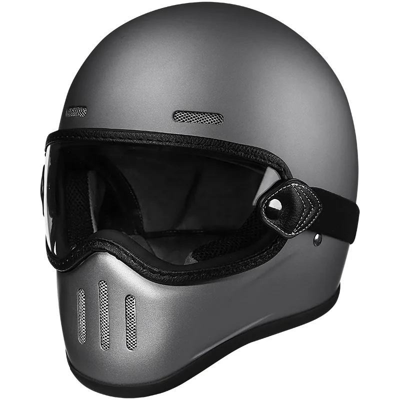 Nuovo Design Grigio Opaco Fbr Moto Caschi Integrali Retro Dot Approvato Simpson Thompson Casque De Moto Vintage