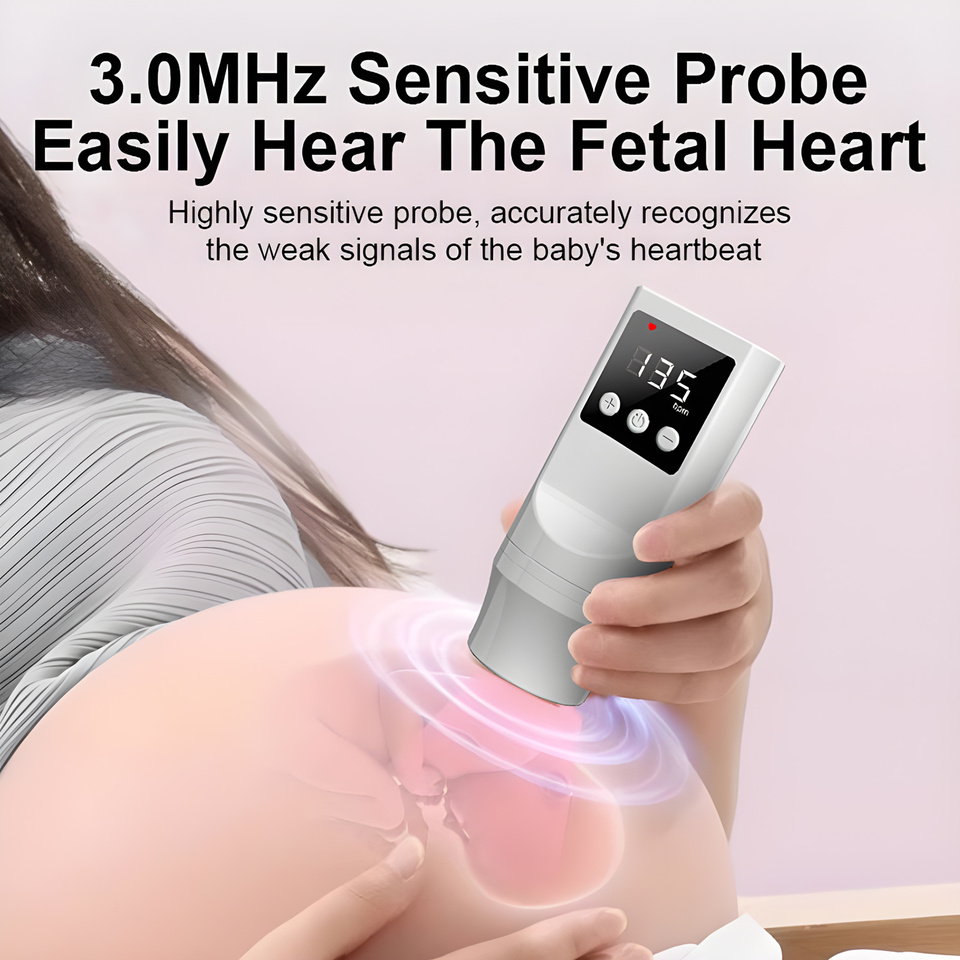 Ultrasound Baby Heart Rate Detector Pregnant Ultrasonic Baby Heartbeat Monitor Fetal Monitor Doppler Stethoscope For Pregna