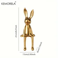 1PCS Ceramic Long-Eared Sitting Rabbit Room Ornaments Statue Luxury Home Decoration Accessories High-End Home Art Aesthetics 6