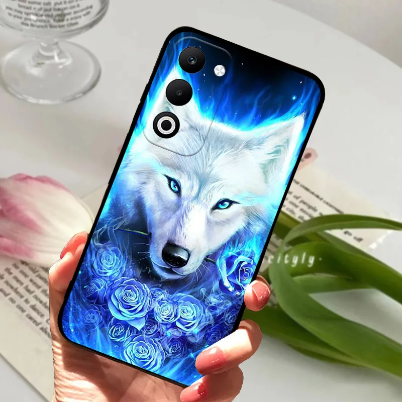 Cool Wolf Lion Fashion Painted Silicone Soft TPU Phone Case Cover